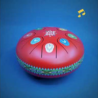 Djeco Musical Toys - Red Tongue Drum - Mini Steel Drum