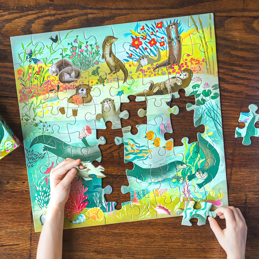 Eeboo Otters At Play - 64 piece puzzle