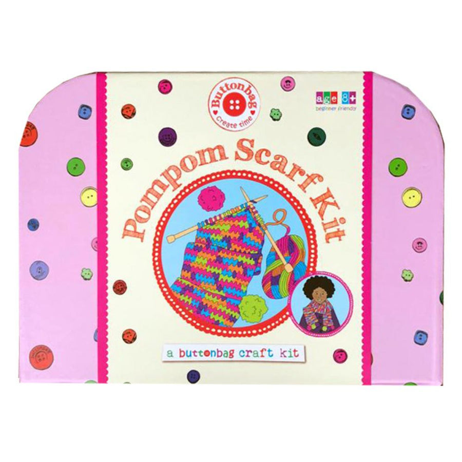 pompom scarf knitting kit