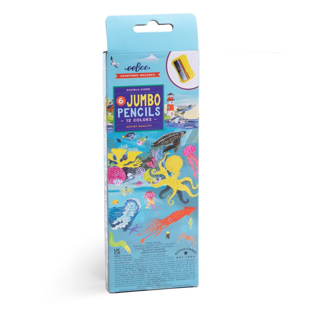 Eeboo Under the Sea 6 Jumbo Double Pencils