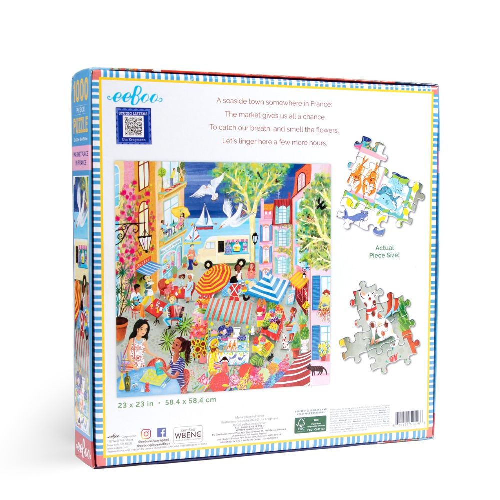 Eeboo Marketplace in France - 1000 Piece Puzzle
