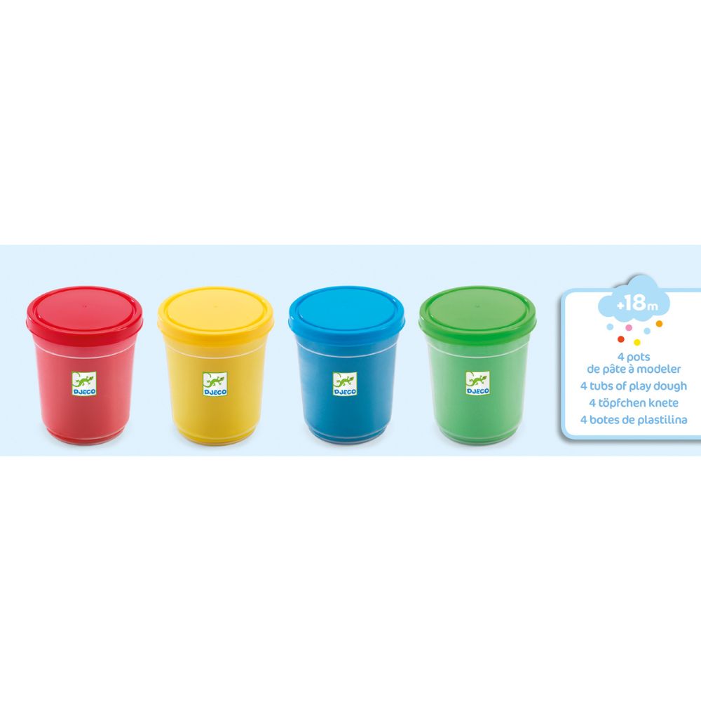 4 Tubs of Modelling Play Dough - Djeco