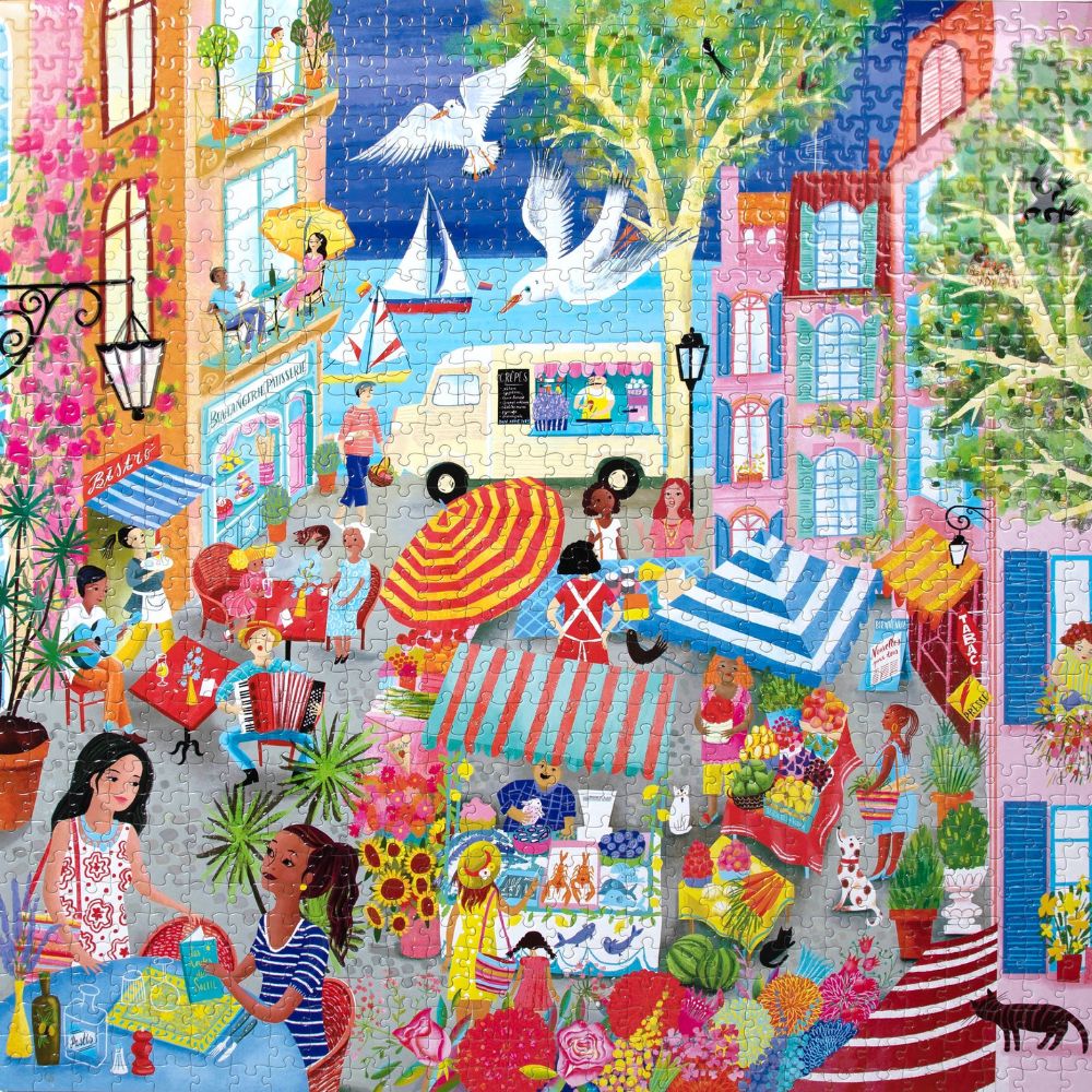 Eeboo Marketplace in France - 1000 Piece Puzzle