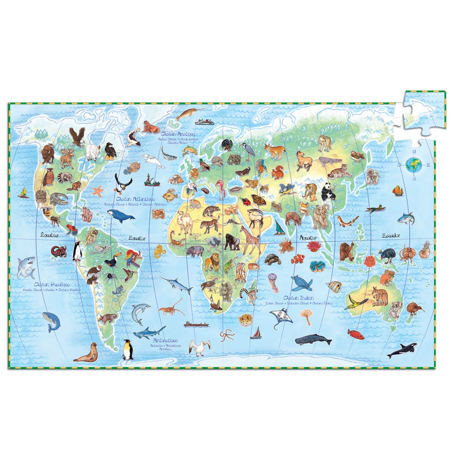 Worlds Animals & Booklet - Djeco Observation Puzzle