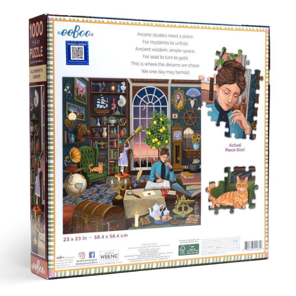 eeBoo 1000 Piece Jigsaw Puzzle - Alchemist's Library
