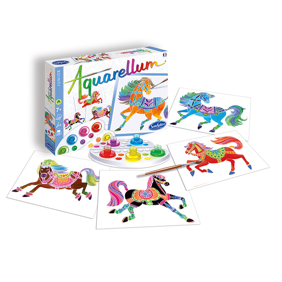 Aquarellum Junior Horses - Paint By Numbers For Kids