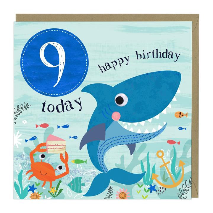9th Birthday Card, 9th Birthday Decorations For Girls Boys