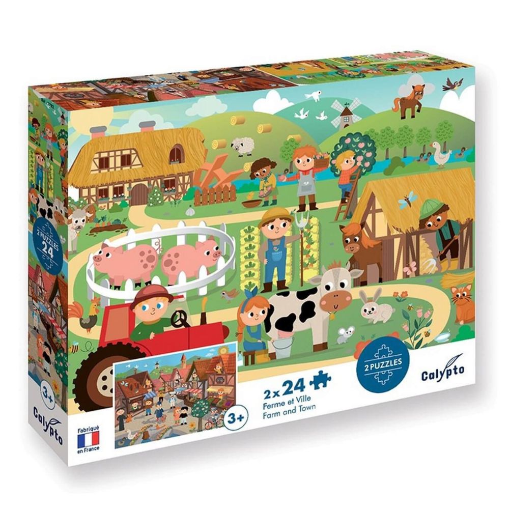 Calypto Jigsaw Puzzle - Farm and Town 2 x 24 pieces