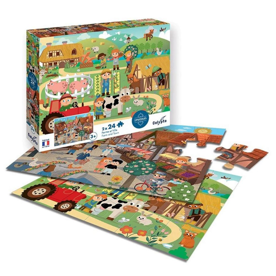 Calypto Jigsaw Puzzle - Farm and Town 2 x 24 pieces