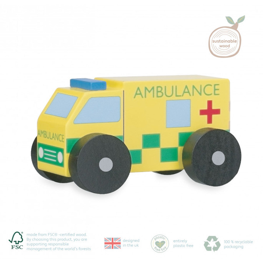 Orange Tree Toys Wooden ambulance