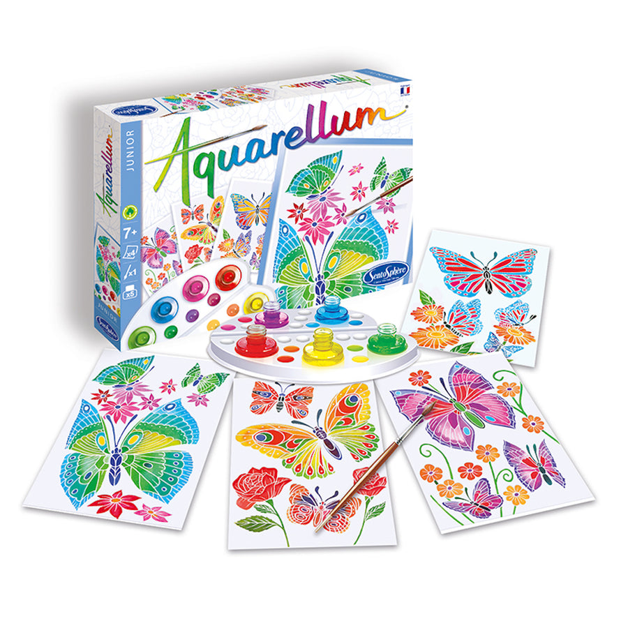Aquarellum Junior Butterflies and Flowers - Paint By Numbers For Kids