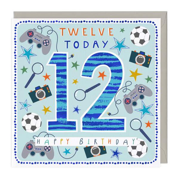 Whistlefish 12th Birthday Card - Fun Games