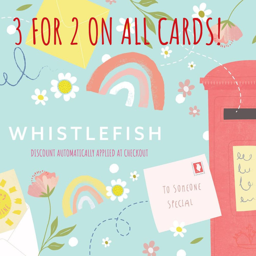 Whistlefish Sweet Peas Floral Art Birthday Card