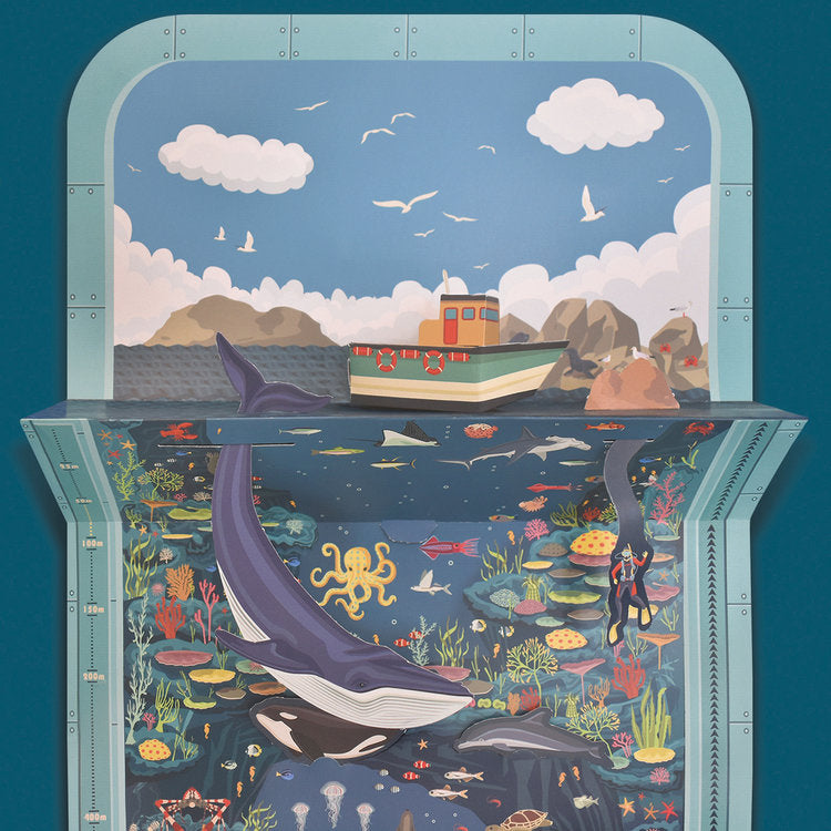 Deep blue seascape clockwork soldier