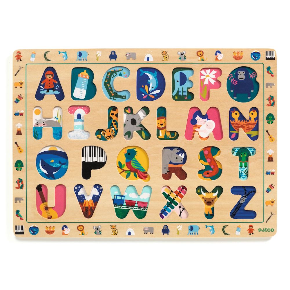 Djeco Wooden Puzzle ABC - Educational Toy 3 yrs +