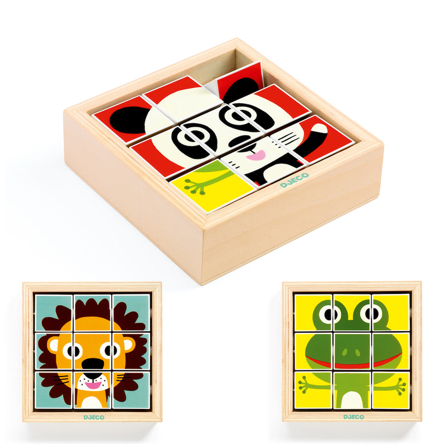 Djeco Toddler Wooden Block Puzzle - Tournanimo