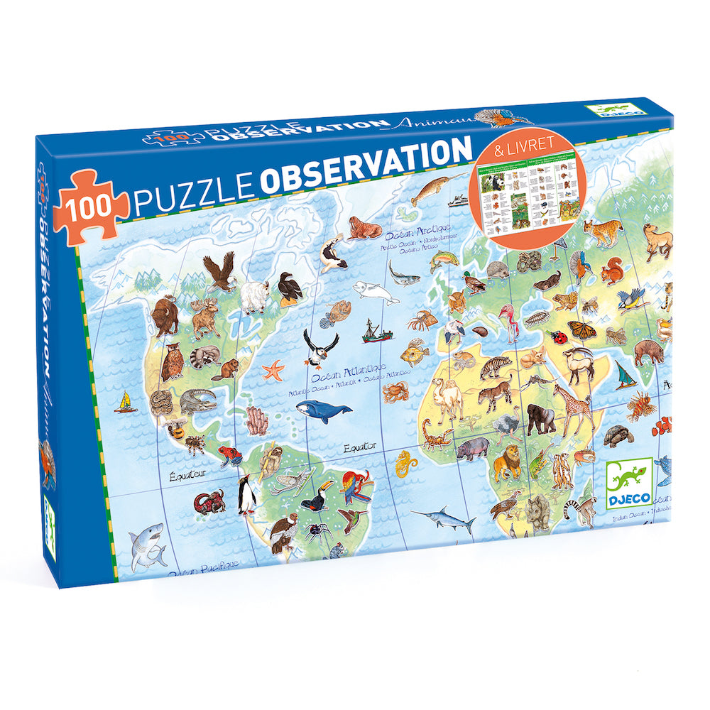 Worlds Animals & Booklet - Djeco Observation Puzzle