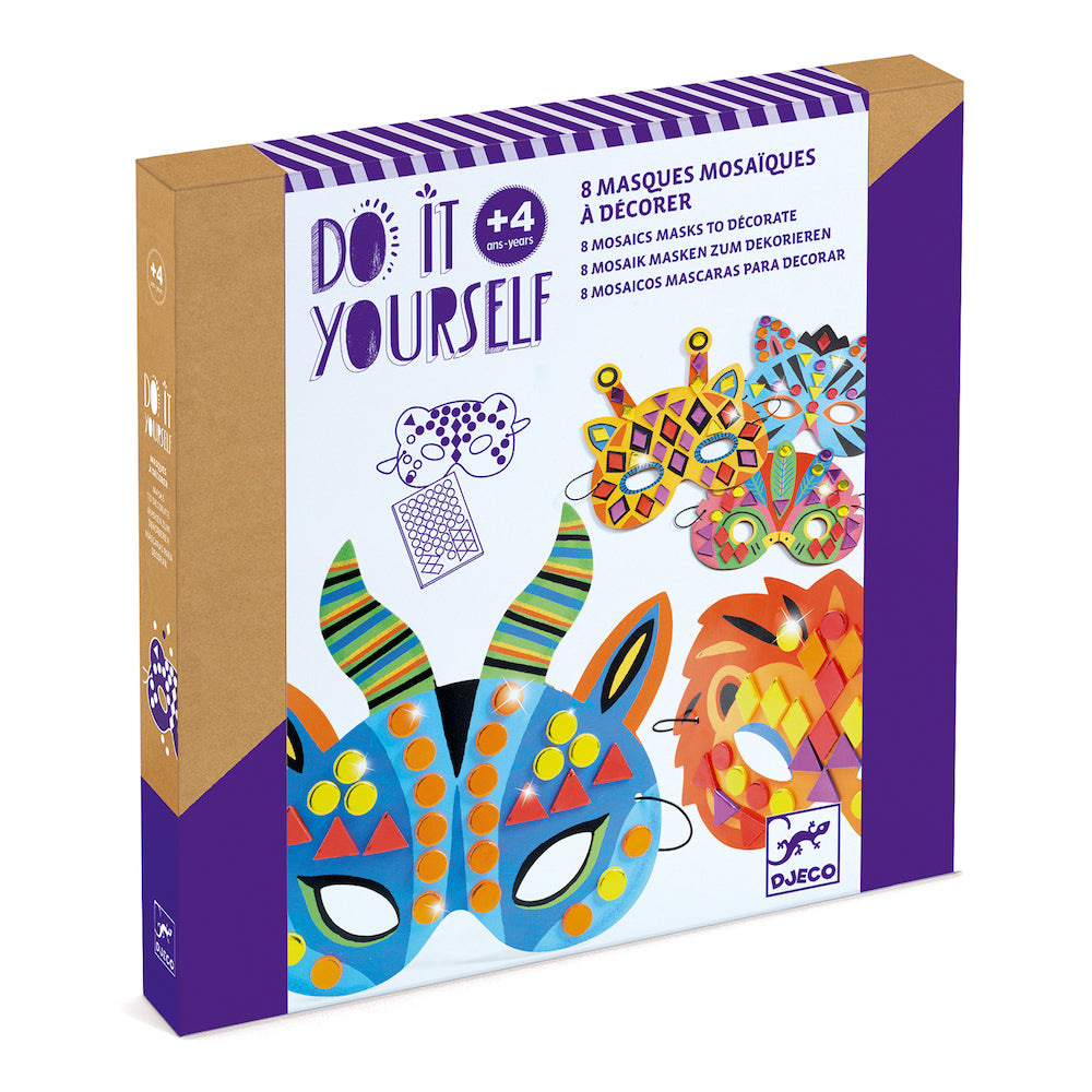 Djeco Do It Yourself - 8 Mosaic Masks to Decorate Jungle