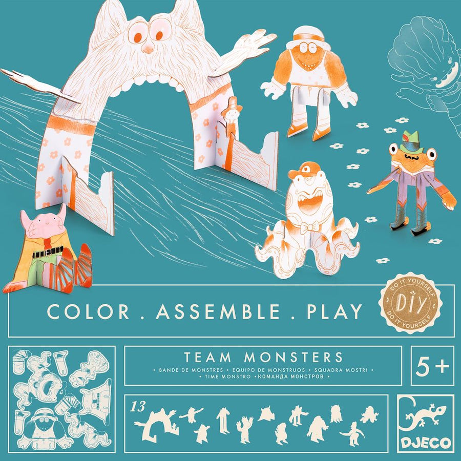 Djeco Colour, Assemble, Play - Team Monsters