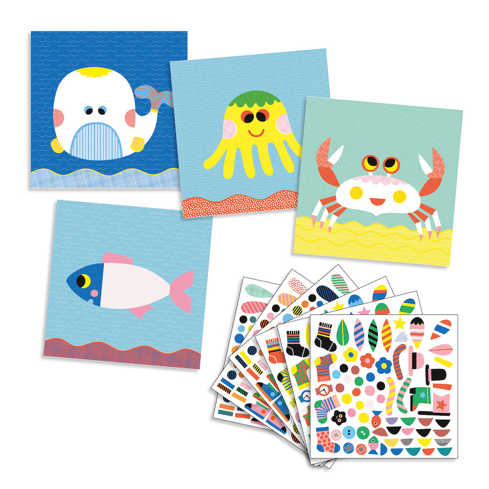 Djeco Create With Stickers - Sea Creatures