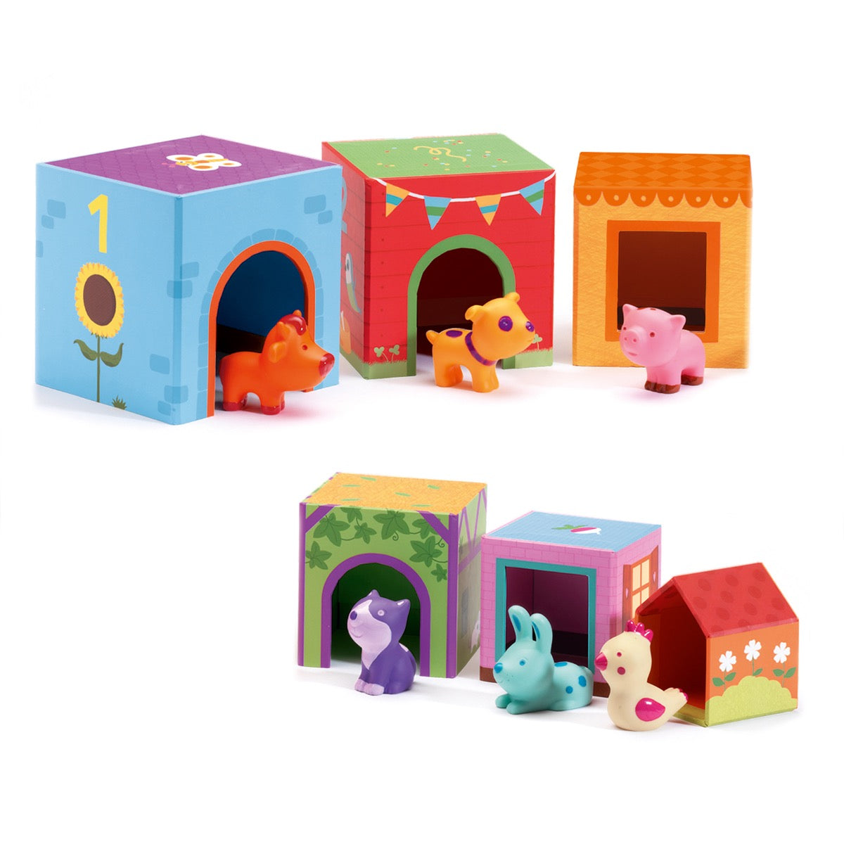 Djeco Topanifarm - Farm Animals Stacking Blocks