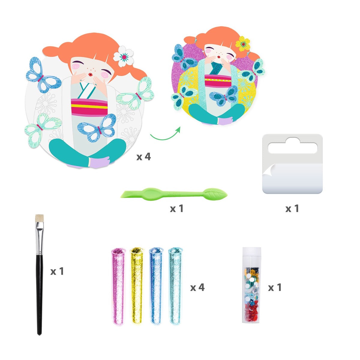 Djeco Glitter Boards, Onnanoko - Djeco Craft Kits DJ09523 1000 x 1000
