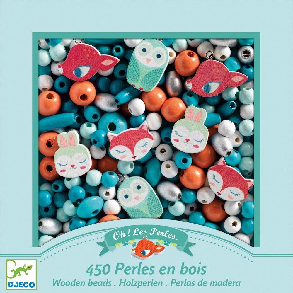 Djeco Wooden Threading Beads - Little Animals