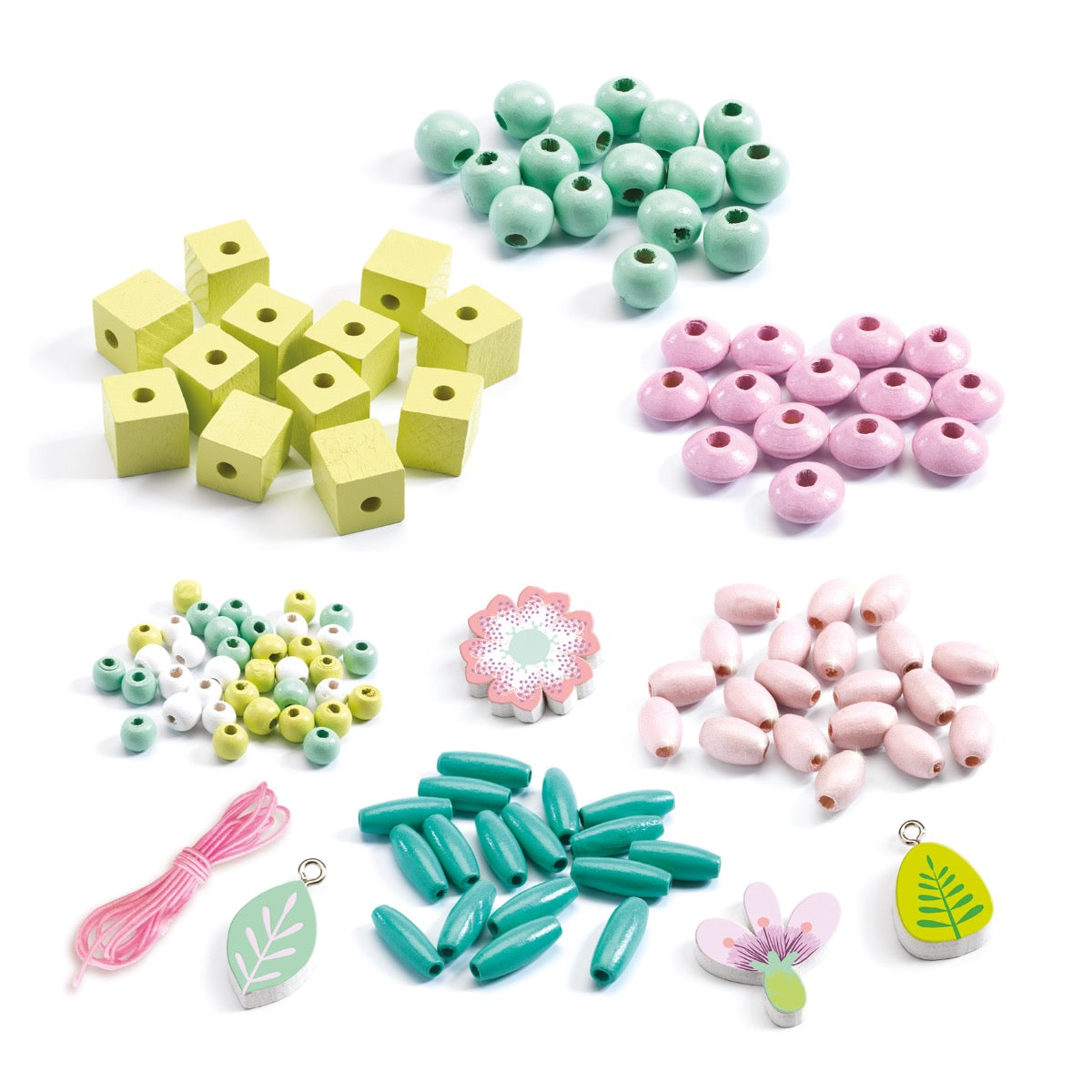 wooden threading beads