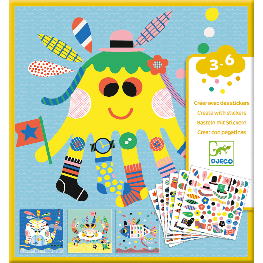 Djeco create with stickers - sea creatures