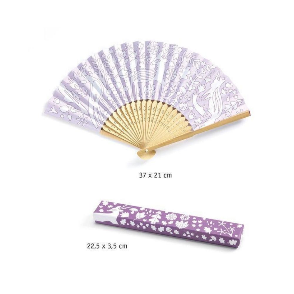 djeco do it yourself woodland beauty fan to colour