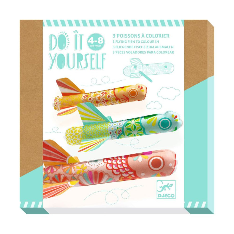 Djeco Do It Yourself Koinobori - 3 Flying Fish To Colour & Fly