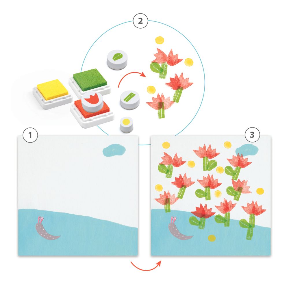 djeco flower stamps