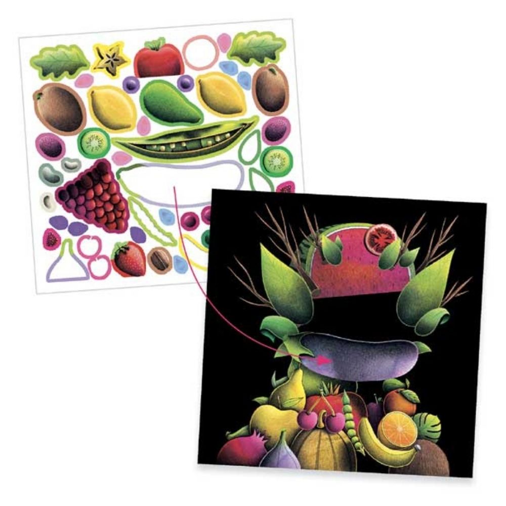 Djeco Inspired By - Spring Vegetables (Arcimboldo) - A Collage Activity