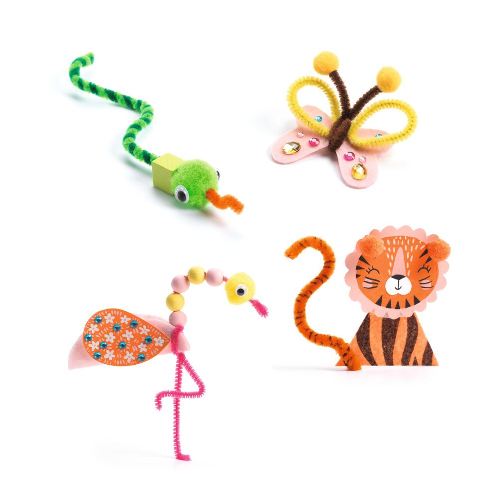 Djeco Make Your Own Jungle Animals Craft Kit for Ages 3-6 yrs