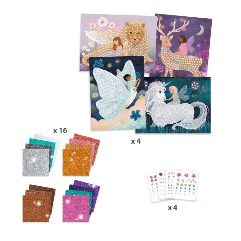 Djeco Mosaic, The Enchanted World - Unicorn Mosaic Kit 6 yrs +