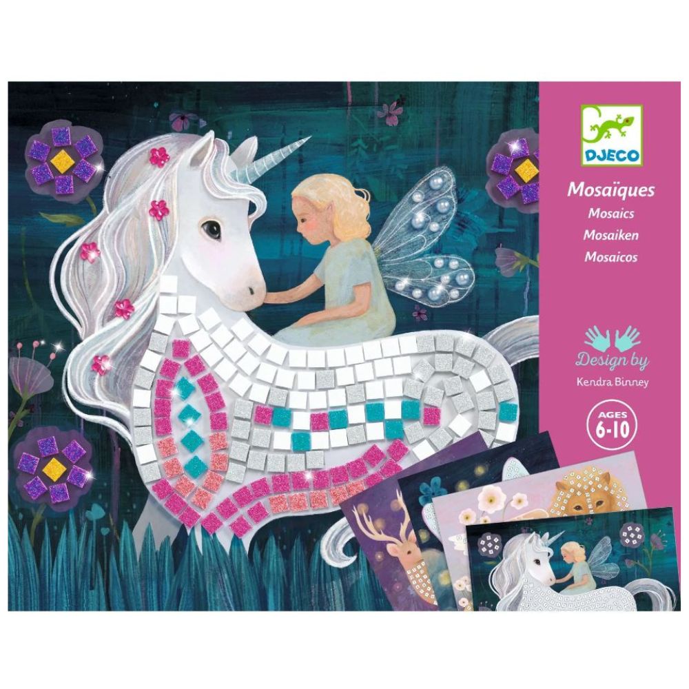 Djeco Mosaic, The Enchanted World - Unicorn Mosaic Kit 6 yrs +