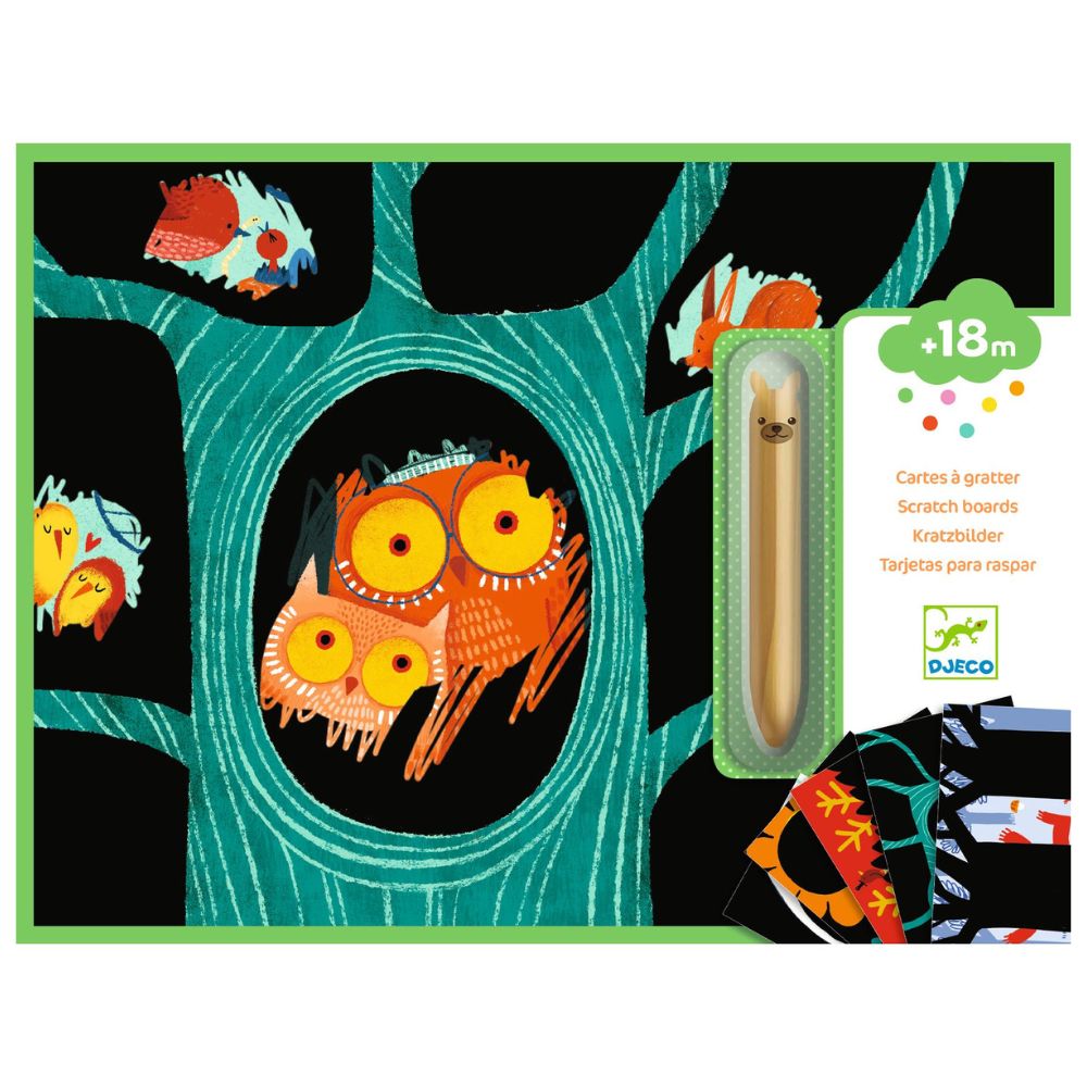 Djeco Scratch Boards for Toddlers - Learning About Animals 18mths ...