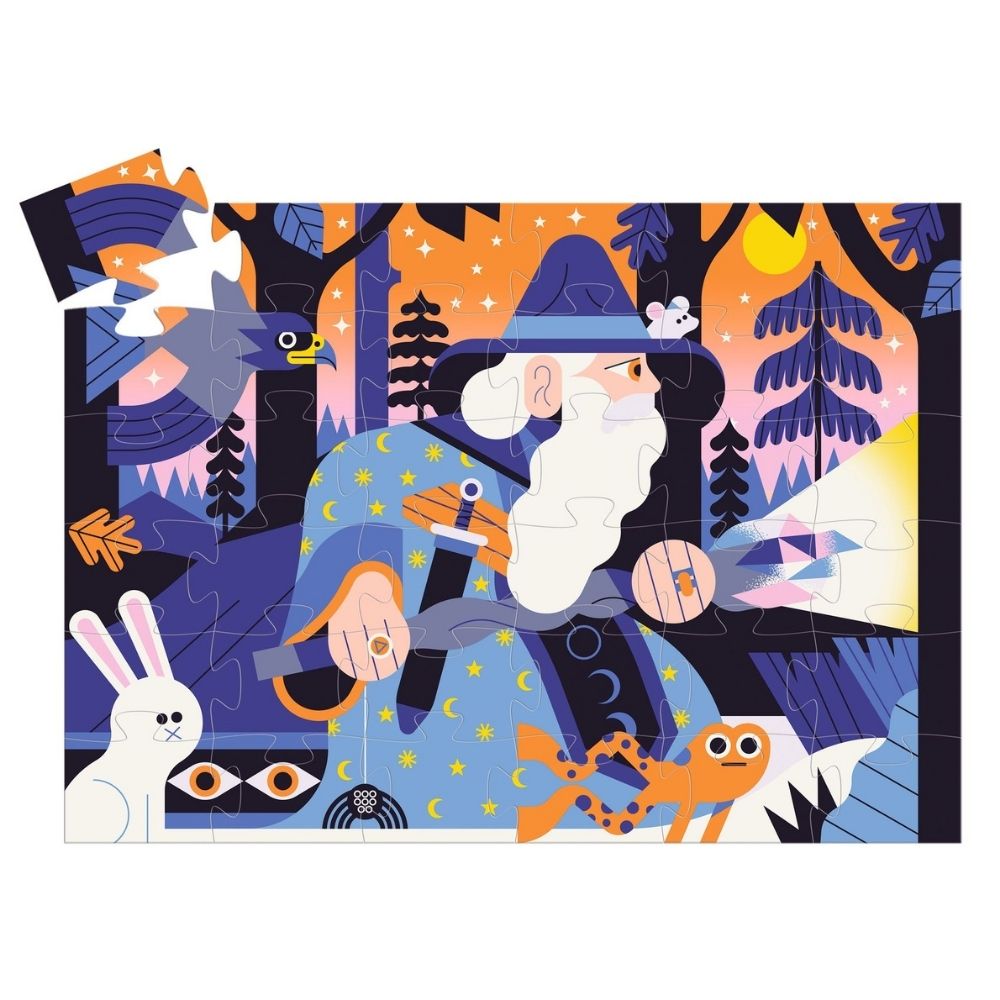 Djeco Silhouette Puzzle - The Magician & the Crystal Sceptre 36 pieces