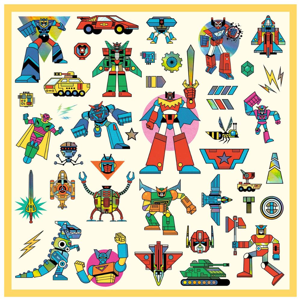 Djeco Stickers - Robots, 160 stickers