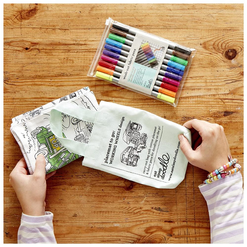 Eat Sleep Doodle - Working Wheels Placemat