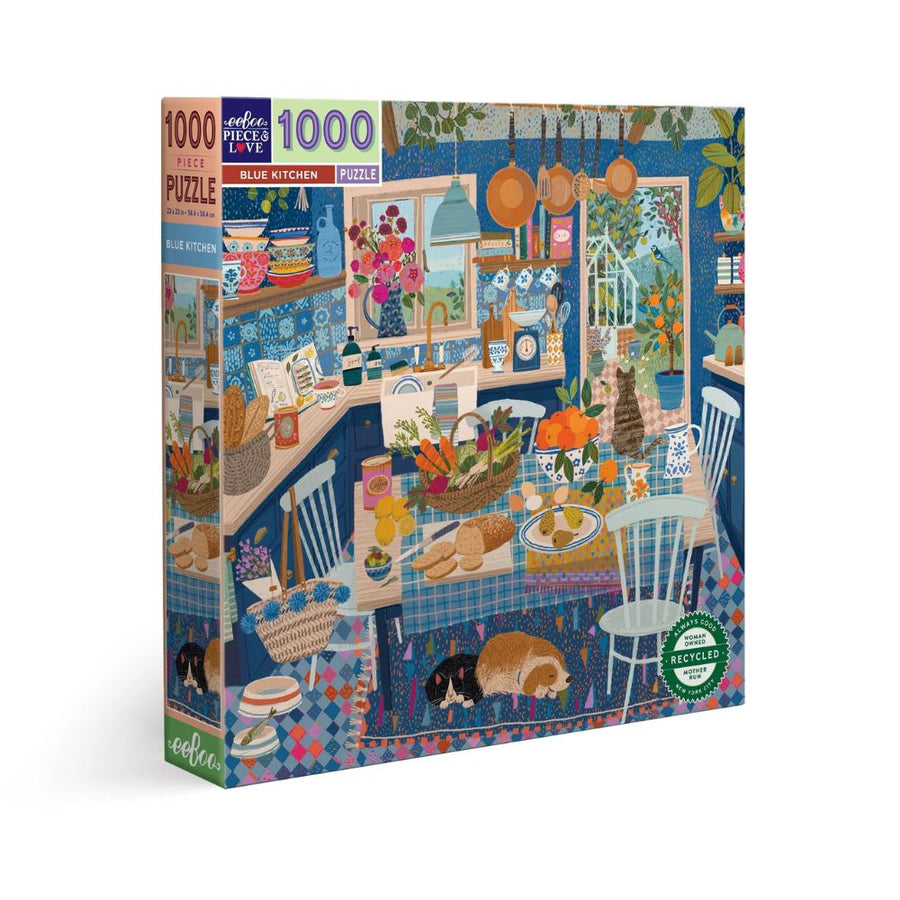 Eeboo 1000 Piece Jigsaw Puzzle - Blue Kitchen