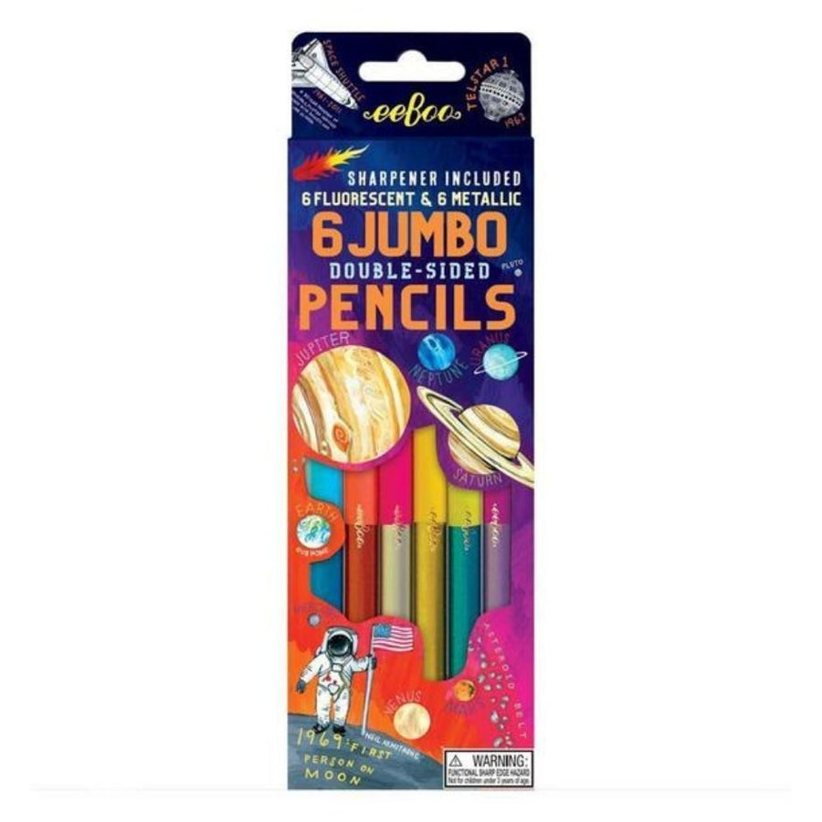 EeBoo 6 Jumbo Double Sided Pencils - Solar System