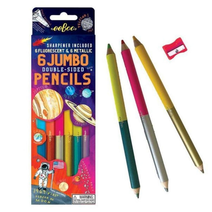 EeBoo 6 Jumbo Double Sided Pencils - Solar System