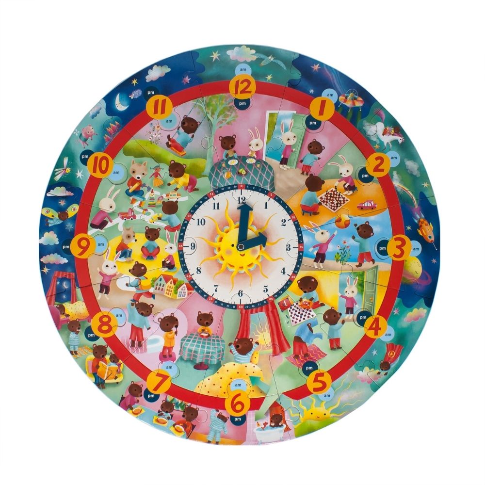 Eeboo Giant Puzzle - Around the Clock 25 Piece Puzzle