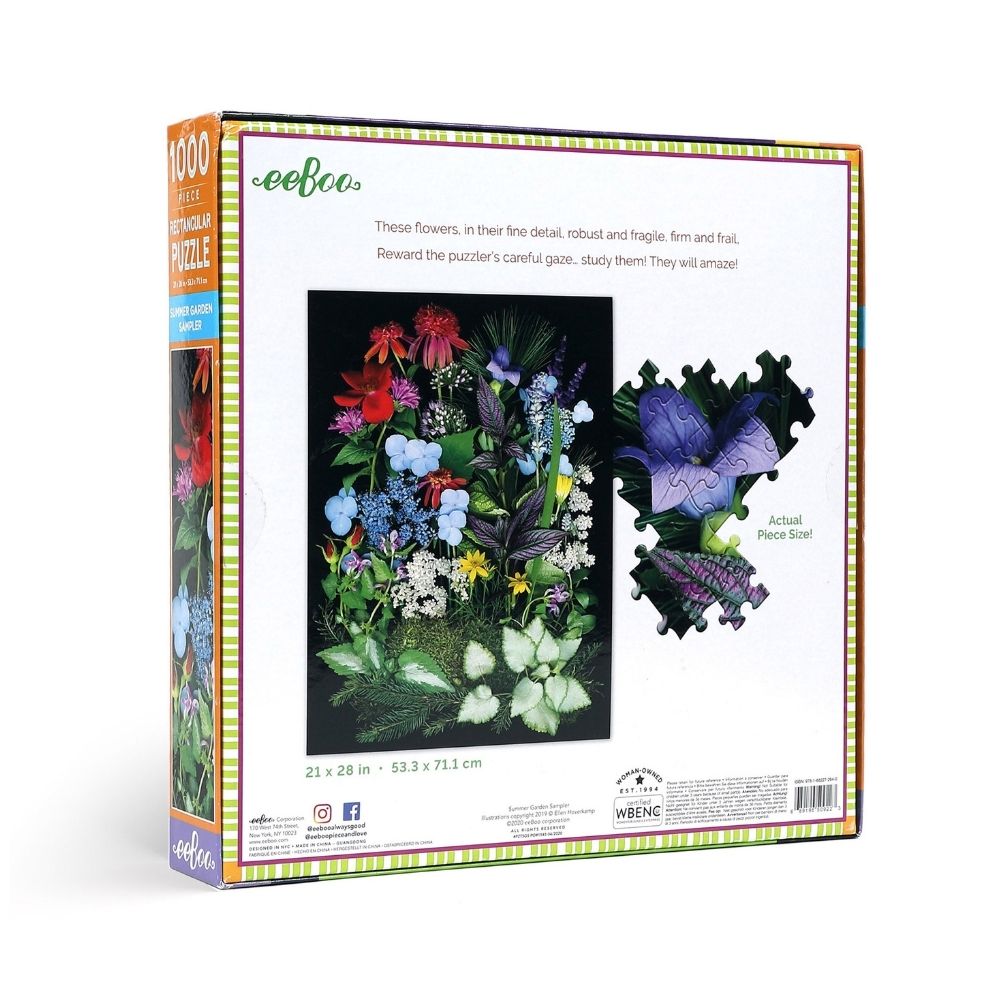 Eeboo Summer Garden Sampler - 1000 Piece Rectangle Puzzle