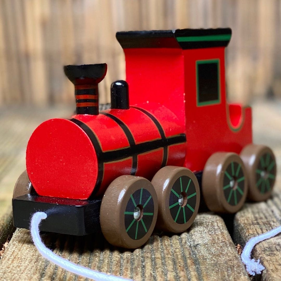Orange Tree Toys Pull Along Wooden Steam Train