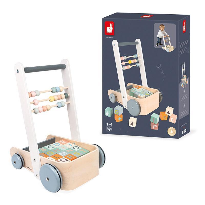 Janod Sweet Cocoon ABC Wooden Walker Cart - save 25%
