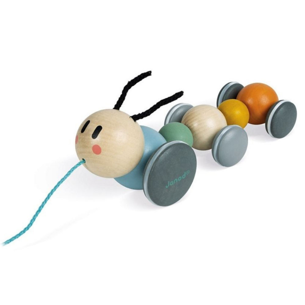 Janod Sweet Cocoon Pull-Along Wooden Caterpillar