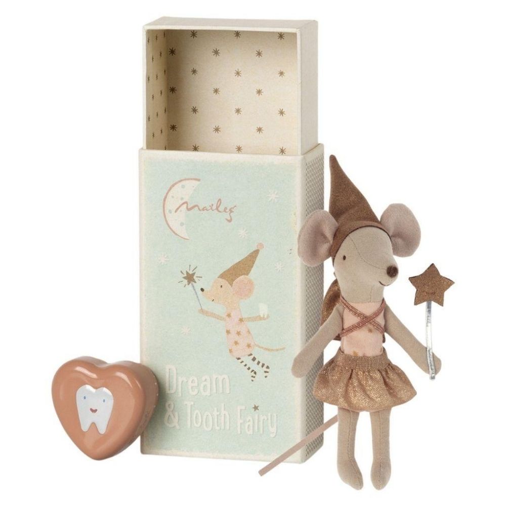 Maileg Tooth Fairy Mouse In A Matchbox - Big Sister - Rose
