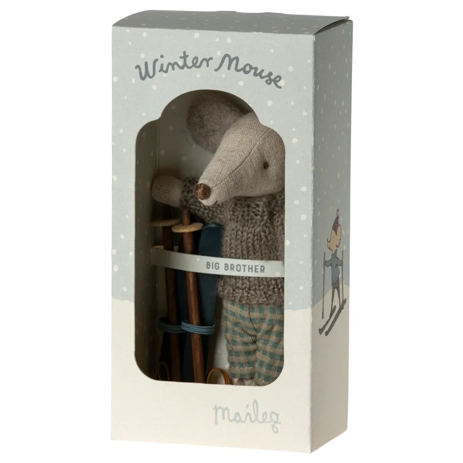 Maileg Winter Mouse with ski set, Big brother